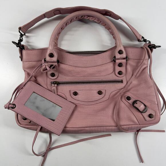 Balenciaga 10th Anniversary Pink Lizard Embossed First Bag - Picture 11 of 11